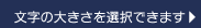 文字の大きさを選択できます